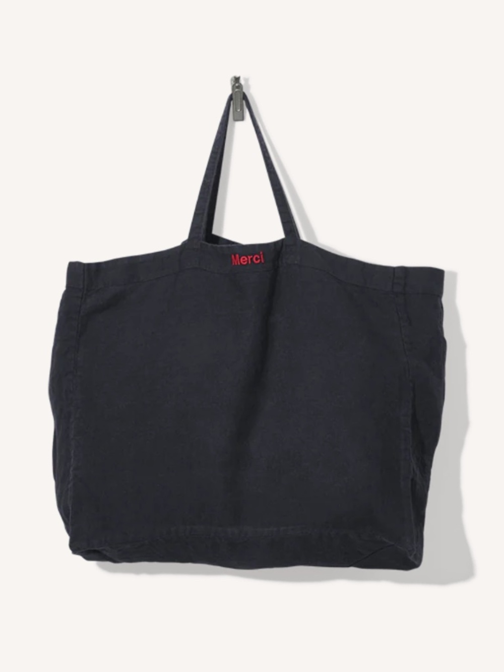 Merci Paris Washed Linen Shopping Bag